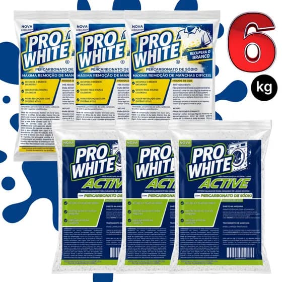 Kit 6 KG Percarbonato de Sódio Tira Manchas Alvejante Roupa Branca Produto de Limpeza