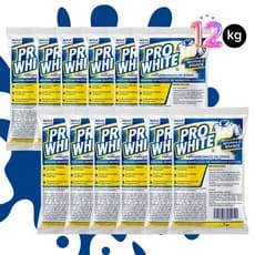 Kit 12 Percarbonato de Sódio Alvejante Sem Cloro Lava Roupas Tira Manchas Máquina de Lavar Pro White