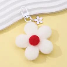 Doce E Fofo Tecido De Pelúcia Flor Gotejamento Liga De Óleo Chaveiro Colorido Macaron Desenho Animado Moda Bolsa Pingent