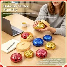 Squishy De Bolinho De Glitter Com Caixa Massa Prensado