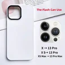 Lente Modificada + Estojo Telefônico Para IPhone X XS MAX Mudança 13 Pro 14 Camuflagem Design Câmera HD Vidro Temperado + Capa Protetora De Metal