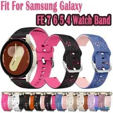 Pulseira Para Samsung Galaxy FE 7 6 5 4 Gravura Impressão De Silicone 40mm 40/44mm Masculino Feminino