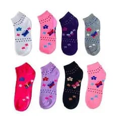 Kit 24  Pares de Meias Soquete Feminina Estampada ou Lisa Cores Delicadas