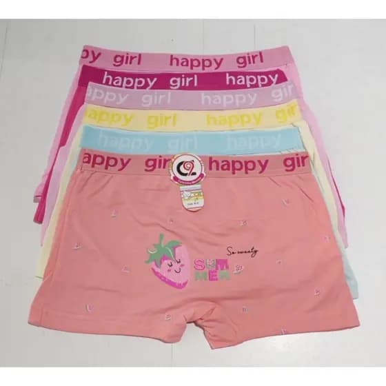 Kit 6 Calcinha Box Shortinho FEMININA MENINA INFANTIL JUVENIL Boxer Algodão Confortável Criança Estampas Sortidas