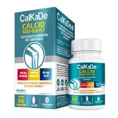 Calkade Cálcio 600mg + D3 + K2 60 Cápsulas- Catarinense