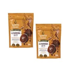 Kit com 2  Alfarroba em Pó Premium 100% Natural 200g  Santo Óleo