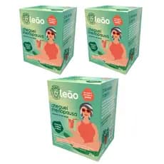 Kit com 3 Chá Leão Fases Cheguei Menopausa Amora e Laranja 20g Chás Leão