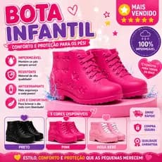 Botinha Feminina Infantil Estilo Coturno Casual Versatil Diversas Cores Promocao