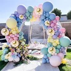 Kit com 165 Balões Azul+Rosa+Verde+Amarelo Metálico para Festas e Aniversários