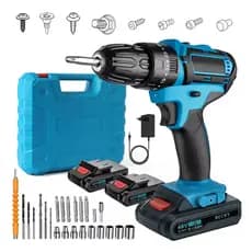 Parafusadeira 2 Baterias 48v Furadeira Maleta 28pcs Cor Preto/azul 110v/220v