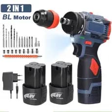 Parafusadeira Furadeira de Impacto Elétricas Brushless 2 Baterias Bivolt