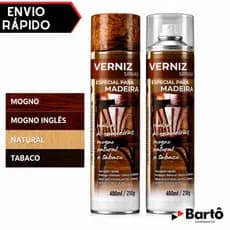 Tinta Verniz Spray Uso Geral 400ml Madeira Secagem Rápida Natural Mogno Imbuia Tabaco Etaniz