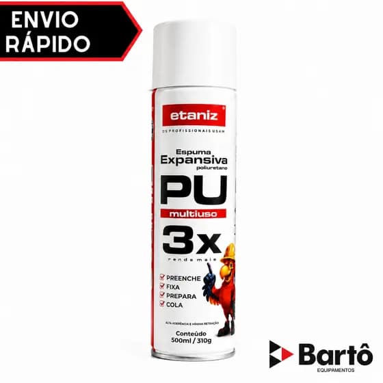 Espuma Expansiva Poliuretano Profissional 500Ml Com Aplicador Uso Geral Vedação Portas e Janelas