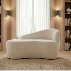 Mini Sofá Orgânico 2 Lugares Curvo Aurea Design Elegante Suede Sala Escritório Recepção Consultório