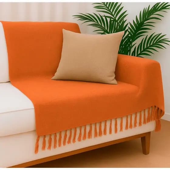 Manta Para Sofá 2,10 x 1,20 Protetora para Decoração com Nó nas pontas Capa Sala