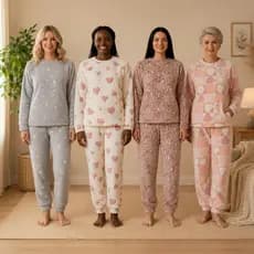 Pijama Feminino Longo Fleece Ted 3D – Peludinho, Quentinho e Confortável para Inverno