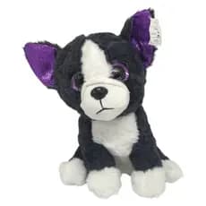 Cachorro de Pelúcia Preto com Orelha Roxa Br Machine
