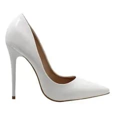 Scarpin Royalz Verniz Branco Sola Vermelha Paola | Salto Elegante Tamanho 38 Pronta Entrega
