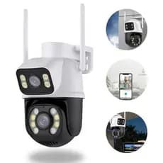 Câmera de Segurança Wi-Fi Smart Camera A28B Dupla 3MP ICSee | Monitoramento IP HD Pronta Entrega