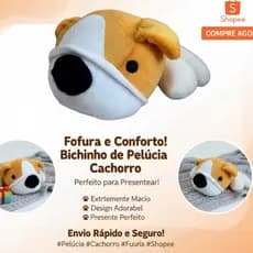 Pelúcia Cachorro Amarelo Super Macio – Bichinho de Pelúcia Infantil Decorativo e Presente Fofo