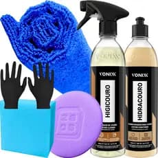 Kit Limpeza Hidratação Couro Vonixx - Limpa E Hidrata + Luva