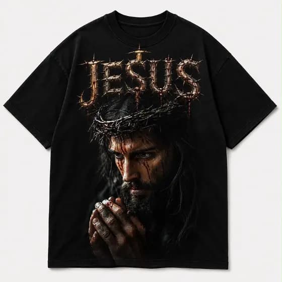 Camiseta Gospel Jesus Oversized Estilo Urbano 100% Algodão