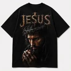 Camiseta Gospel Jesus Oversized Estilo Urbano 100% Algodão