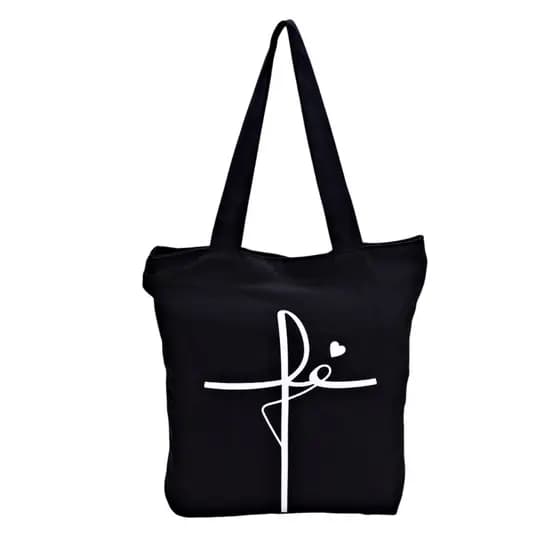 BOLSA FÉ GRATIDÃO SACOLA ALGODÃO ECO BAG ECOLÓGICA
