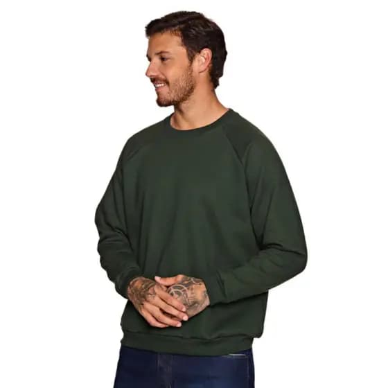 BLUSA DE MOLETOM FLANELADO BÁSICO UNISEX MASCULINO FEMININO