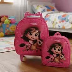 Kit Escolar Baby Infantil Mochila Com Carrinho Lancheira
