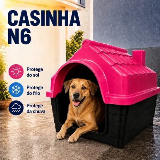 Casinha Cachorro Cama N6 Casa Porte Pequeno Com Proteção Raios UV  desmontável