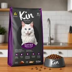 Ração Kin Premium Gatos Adultos 10,1kg 28% Proteína Completa e Balanceada