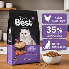 Ração The Best Cat Premium – Adultos Castrados 10,1kg (Frango & Arroz) alimento para gatos/cat
