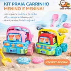 Kit Caminhão Praia Truck Caçamba + Acessórios Brincar Na Areia Brinquedo Menino/Menina