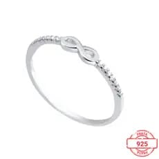 Anel de Prata 925 com simbolo do infinito com zircônias
