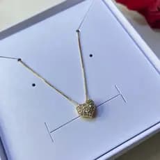 Colar coração delicado banhado em ouro semijoia