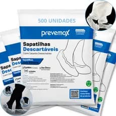 Kit 500 Sapatilha Propé Descartável Elástico Tnt Protetor Proteção Branca Sapato Protetora Consultório Casa Farmácia