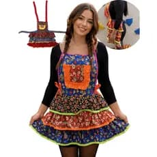 Avental Festa Junina Feminino Caipira Adulto Infantil Arraiá Fantasia Julina