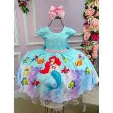 Vestido Infantil Temáticos da Gigi Ariel - A Pequena Sereia