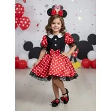 Fantasia Infantil da Minnie Festas Vestido da Minie Disney