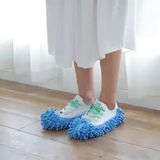 Esfregão Mop Sapato Pe Microfibra Reutilizável Lavável 1 Par