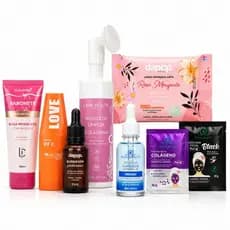 Kit Skin Care Completo Pré e Pós Maquiagem com Vitamina C, Séruns e Máscaras Faciais