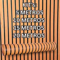 Papel de Parede Madeira 3D Ripado 5 Metros X 45 Cm Adesivo Auto Colante