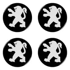 Kit 4 Emblema Adesivo Resinado Calota Peugeot 48mm