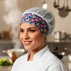 Touca De Redinha De Tela Uniforme Para Cozinha Restaurante