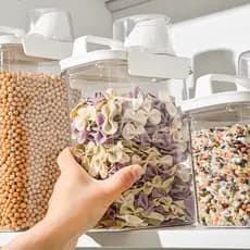 Porta Sabão Transparente Pote Hermético Alimentos Grãos com copo dosador