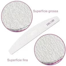 Lixas Unhas 100/180 Boomerangue Meia Lua Banana Fibra Gel Acrigel