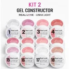 Kit 2 Gel Real Love 15ml Linha Light UV LED Gel Para Unhas Alongamento Fibra Nail Design