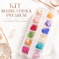 Madre Pérola Nail Art 12 Cores para Encapsulamento e Decoração de Unhas em Gel, Acrigel e Fibra
