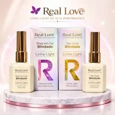 Kit Blindagem para Alongamento em Gel Real Love Linha Light  Base e Top Coat Blindado UV Led